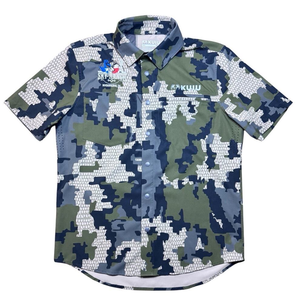 KUIU Mesa Vented Snap Shirt - Mens Size Small - Verde W Company Logo
